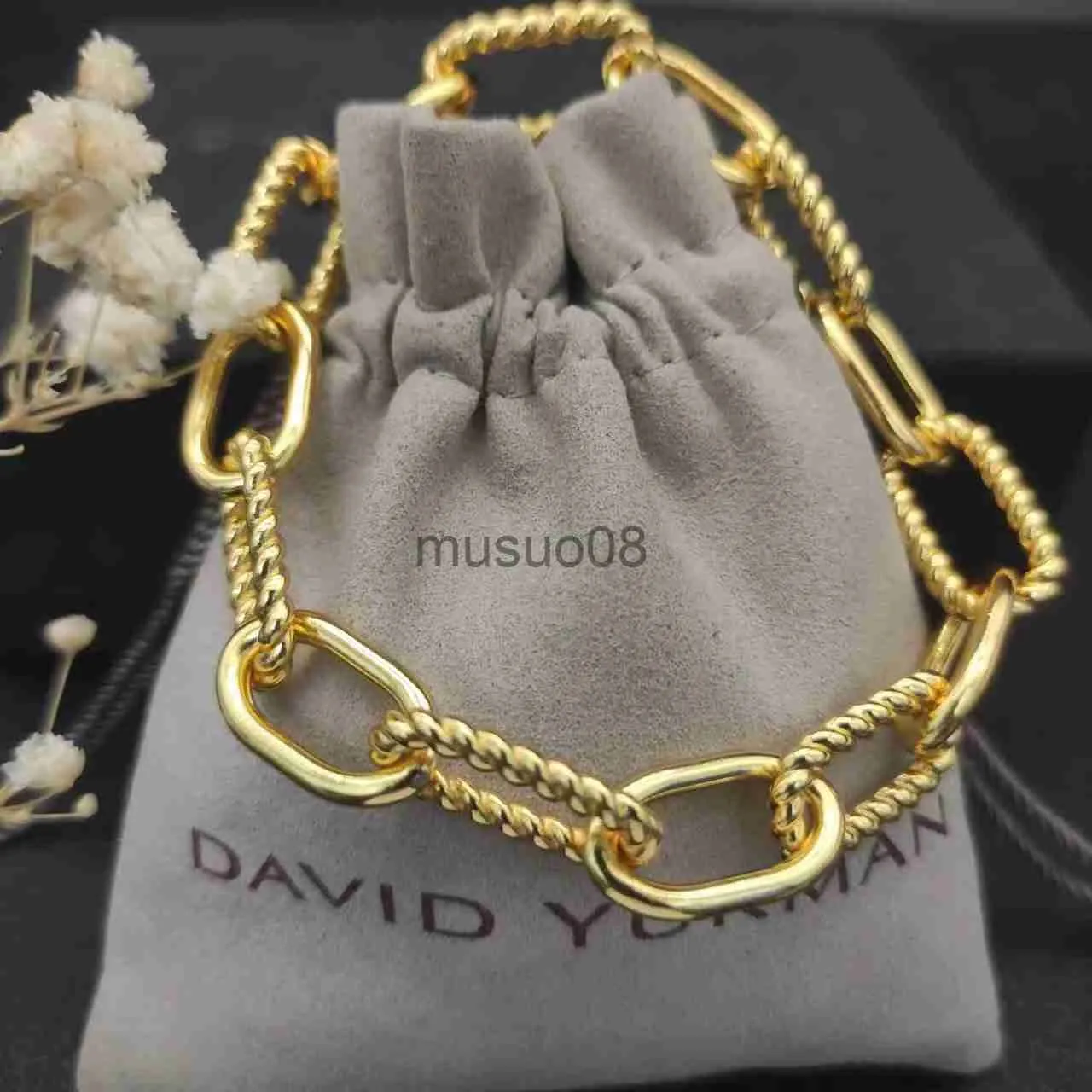T GG Bracelet David Youman hommes chaîne Bracelet cuivre marque bijoux mode poignet chaîne pour femmes et Bracelet homme J230819
