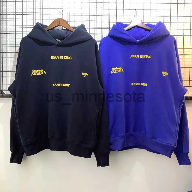 Heren Hoodies Sweatshirts Yellow Foam Jesus is King Printing Tekst Sweatshirt Fleece Men Women Oversize Streetwear Sweatshirt Hooded Pullover J230821