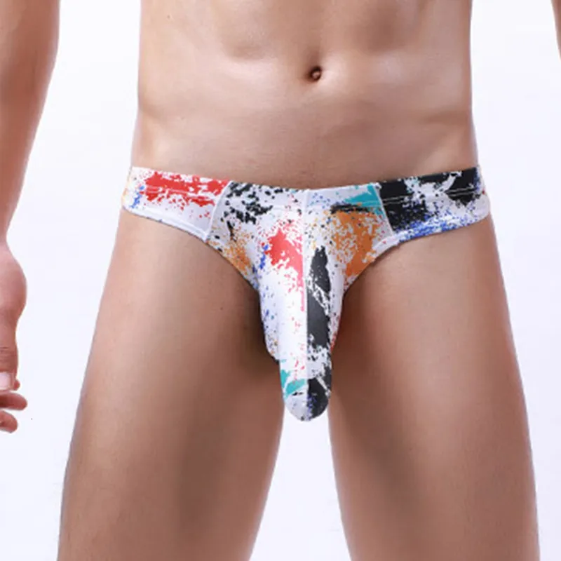 Mens Elephant Bulge Mens Printed Briefs With Large Pouch Low Waist