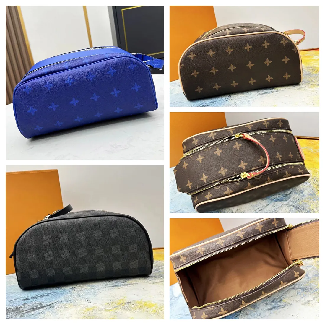 Bolsas de designer de luxo masculinas de luxo de grande capacidade Design de moda de moda feminina Bolsa de lavagem clássica Bolsa de higiene pessoal pendurada