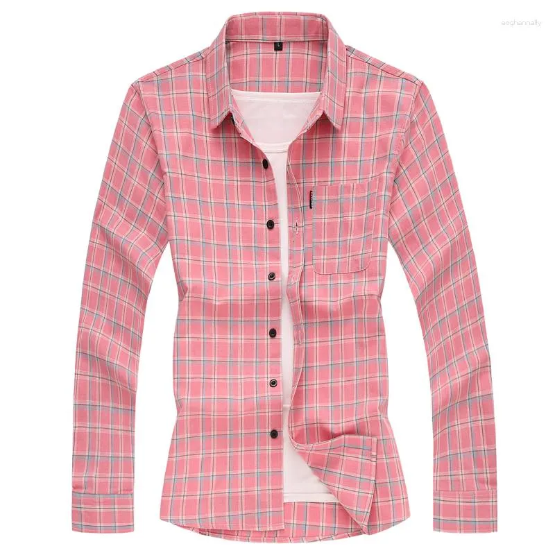 Men's Casual Shirts Large Size 7XL Long Sleeved Plaid Shirt Spring And Autumn Men Dance Party Dress Tops