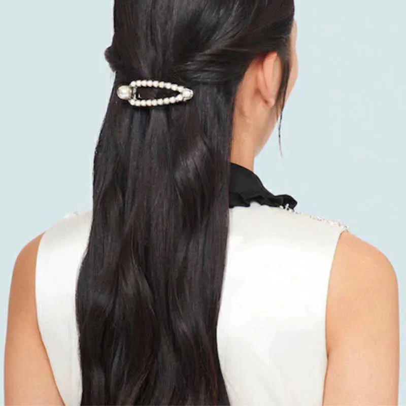 Fashion inspired pearl hairclip Wedding Pearl Hair Clip, Wedding Hair Accessory, CZ Pearl  main image 4