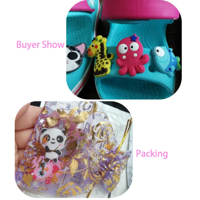 Części butów Akcesoria Animal Fruit Flower Pvc Charms Butterfly Sowa Ladybug Dekoracje Awokado Cherry Cactus Sandal Oteqb