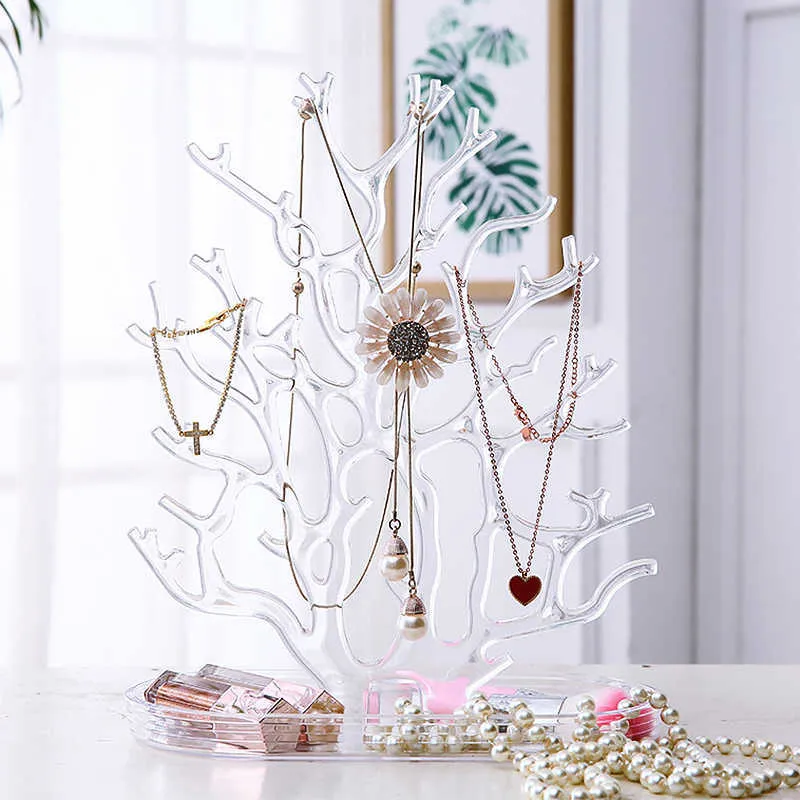 Antlers Tree Coral Jewelry Organizer Earrings Halsband Ringarmband Fodral Display Stand Tray Storage Gifts 230814