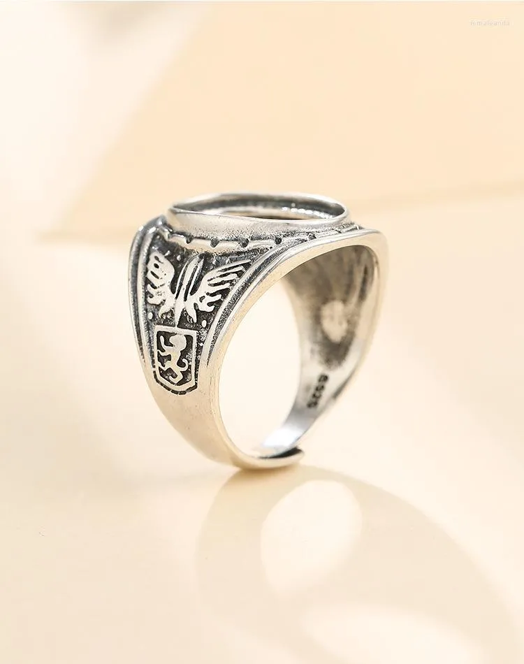 Pierścienie klastra 11 15,5 mm 925 srebrne srebrne bazy mocowania ślanki puste pad Pierścień Ustawienie biżuterii (bez kamienia) A5426
