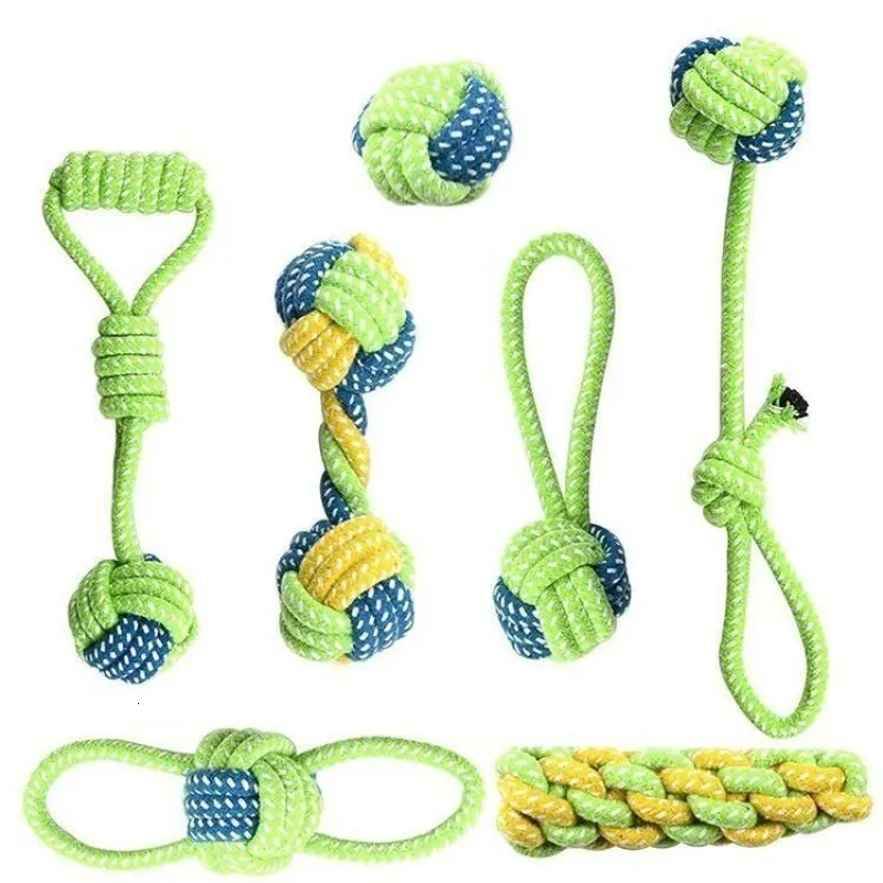 Jouets pour chiens mâche animal de compagnie pour grands petits chiens jouet interactif coton corde Mini balle accessoires brosse à dents mâcher chiot 230818