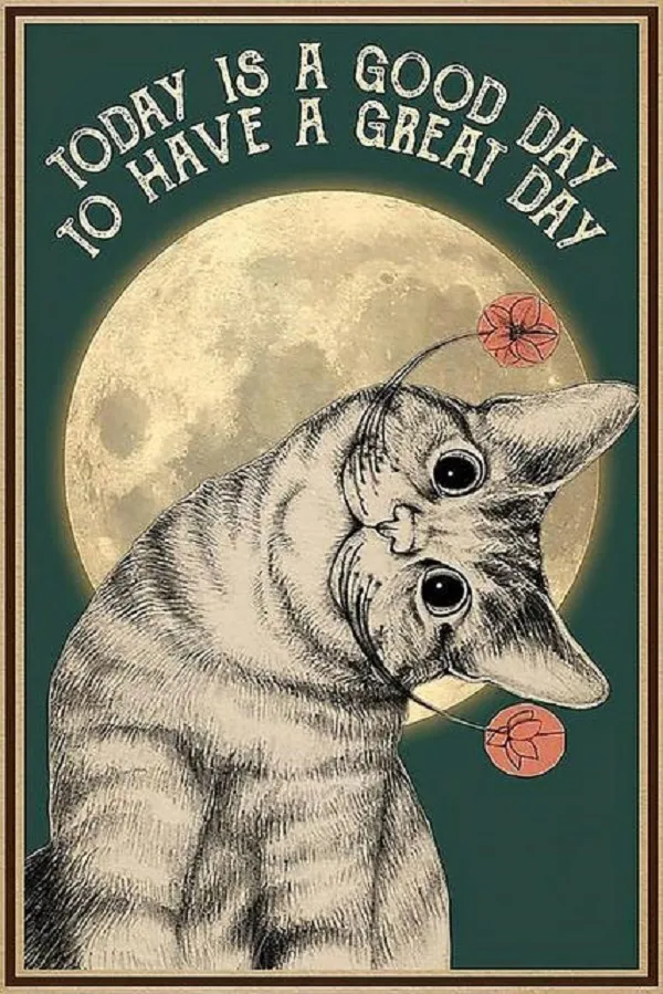 Vintage Cat Posters: Decorative Metal Sign, 30x20cm 12x8 In