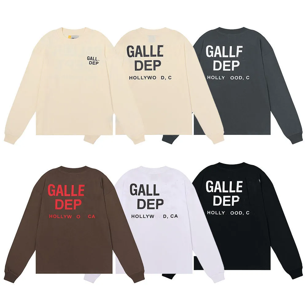 Galler Basic Double Gauze Cotton Cotton Long Sleeve T-Shirt Unisex Casual Streetwear Fashion Clothing Depts