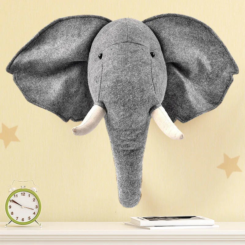 Animal Soft Toys Head Wall Mount Decoration Elephant, Giraffe, Stuffed Toy  For Girls Room Decor 230818 From Diao08, $18.19