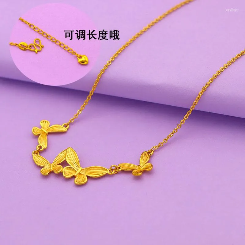 Vietnamese Hard Gold Butterfly Butterfly Pendant Gold Set For