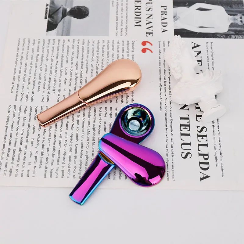 Tobacco Metal Smoking Pipe Detachable Spoon Ladle Metial Pipes Magnet Portable Zinc Alloy Dry Herb Pipes Gift Box With Slide Cover