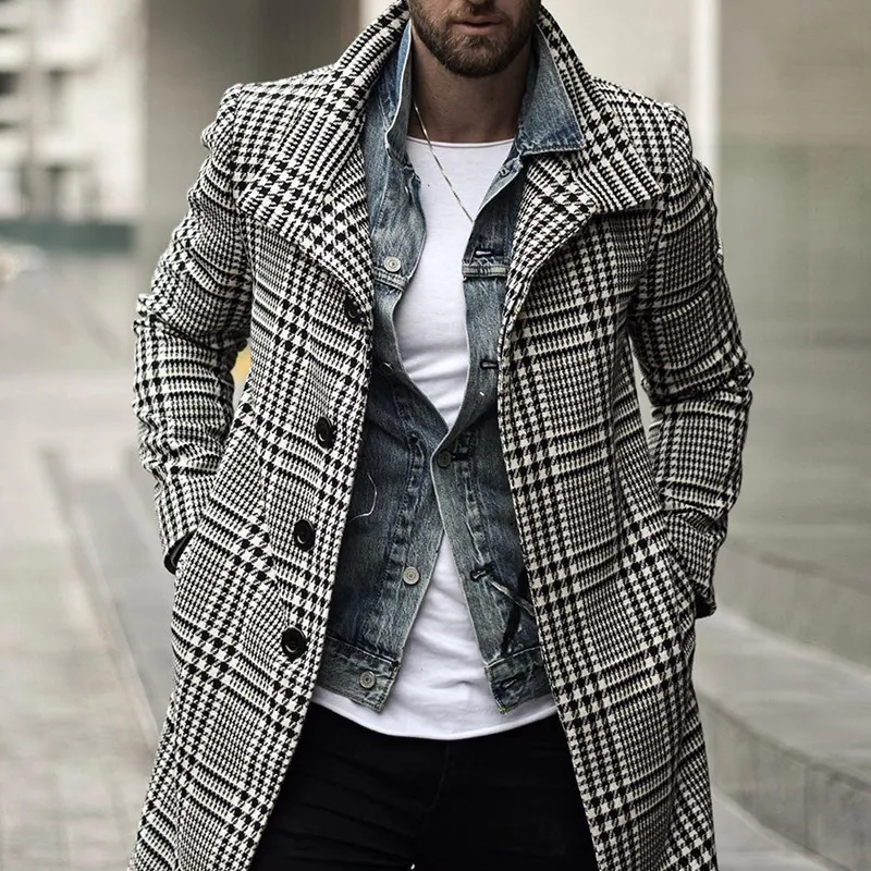 Mens plaid coat wool best sale