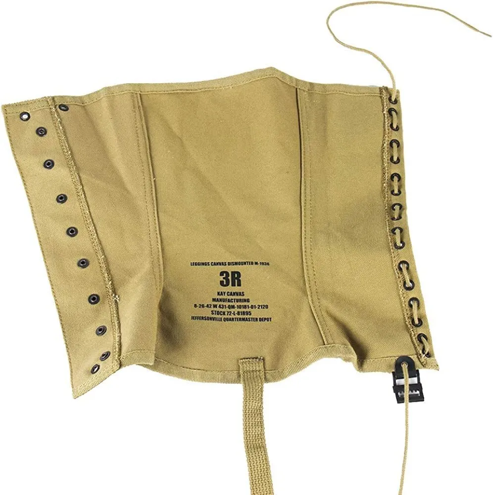 WW2 US M1936 Leggings With Canvas Gaiters And Puttee Protection 