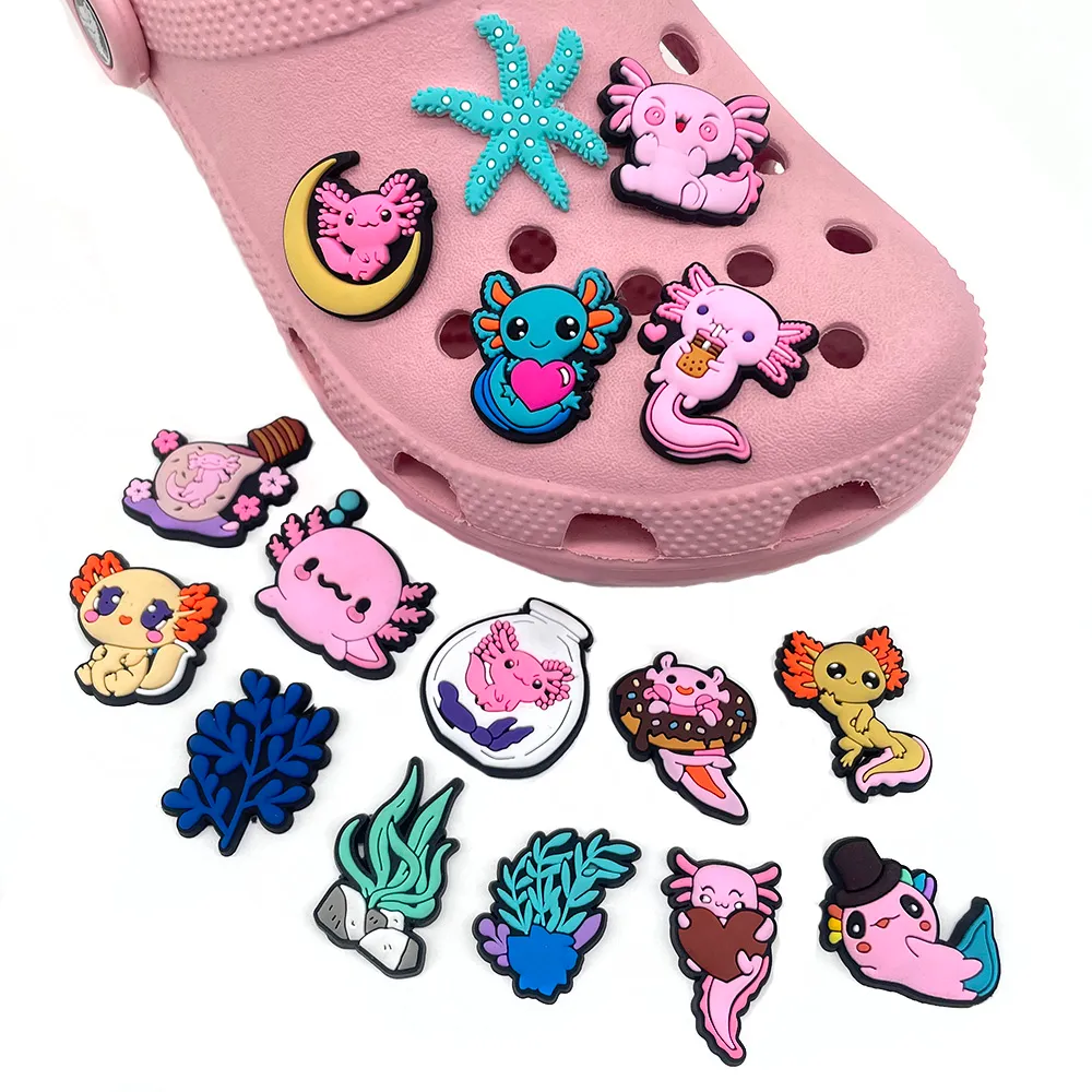 Accessori per parti di scarpe 1pc simpatico animale Axolotl Charms Buckle Design Giardino fai -da -te Fit per ostruire regali di compleanno per feste di sandalo Delivery Delivery Otp3z