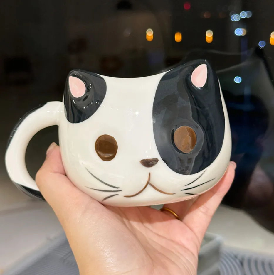 L'ultima tazza da caffè in ceramica per modellare gatti dei cartoni animati da 14,5 once, molti stili scelgono, supporta la personalizzazione di qualsiasi logo