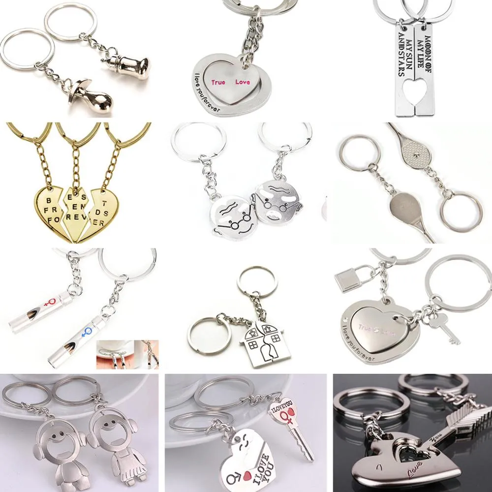 Belangrijkste ringen /set puzzelletter Quotyou 39Re My Person Quot Koppel Keychain Lovers BBF -ketenhouder Love Heart Beste vrienden Gift Chains D Smttx