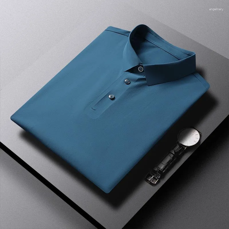 Men's Polos Arrival Fashion Super Large Summer Thin Ice Silk Short Sleeve High-end Lapel Polo Loose Plus Size M-3XL4XL5XL6XL7XL8XL