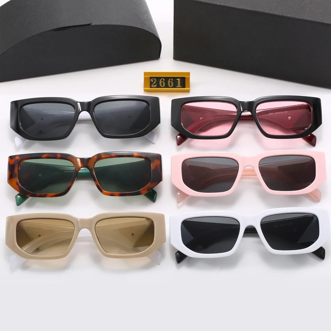 Маленькие квадратные поляризованные солнцезащитные очки для мужчин и женщин Полигоны зеркальные линзы 2661 Классический ретро -дизайнерский стиль