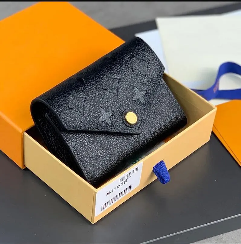 Leather Designer Wallet Short Purse Designer Victorine Wallet Embossed