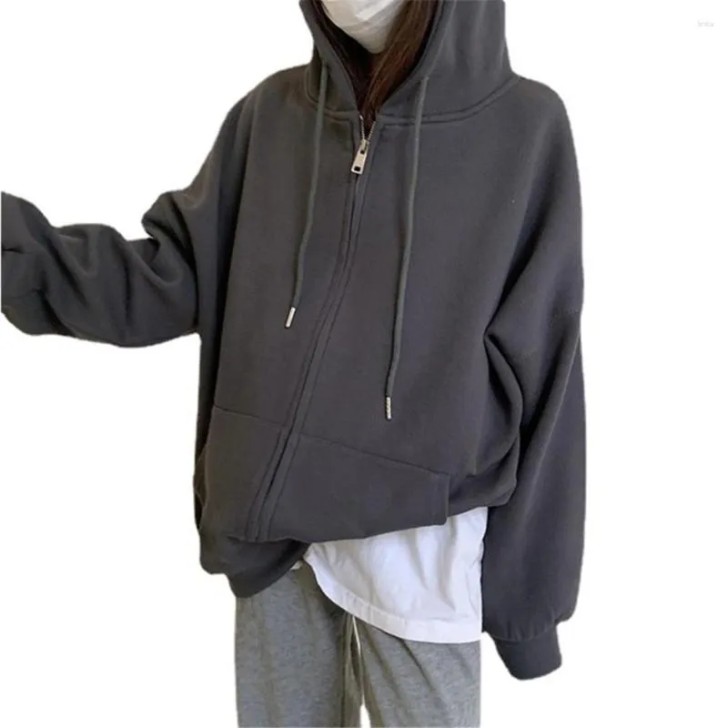 Y2K Womens Oversized Oversized Hoodie Women With Zipper Solid