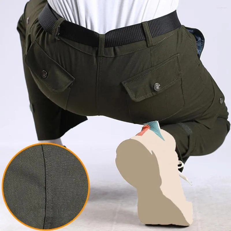 Men's Pants Mid Waist Comfortable Stylish Straight With Multiple Pockets Breathable Soft Durable Trousers For Casual Wear