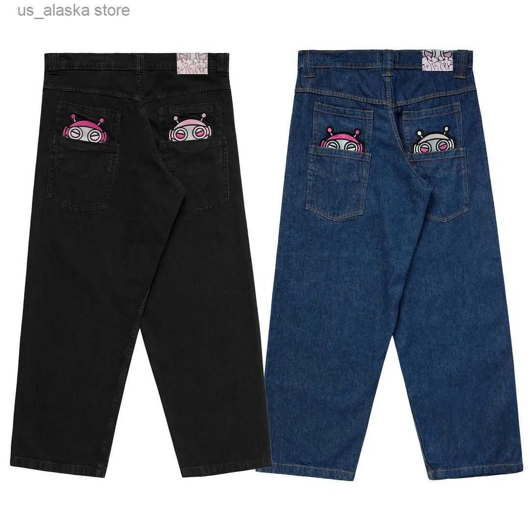 Herren Jeans 2023 neuer Cartoon Übergroße lose Weitbein -Jeans Gothic Harajuku Populär Y2K Hosen Retro Hip Hop Streetwear für Männer Frauen T230819