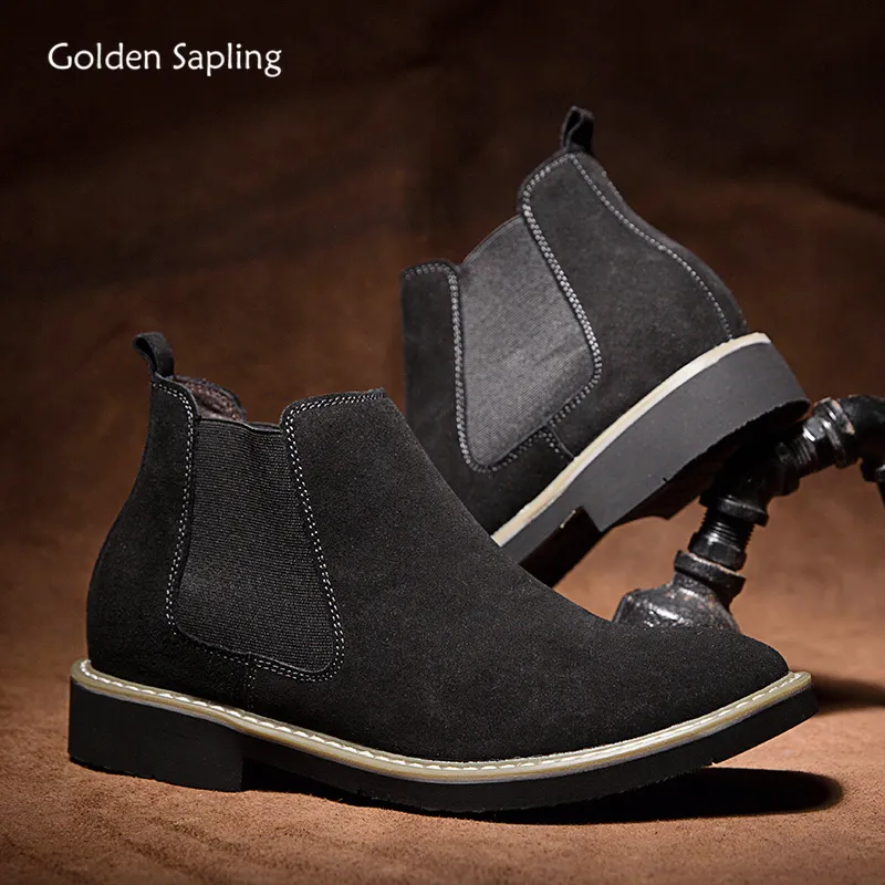 Laarzen Golden Sapling Vintage Chelsea Boot Fashion Mode Men schoenen Comfortabele slip op klassieke retro casual mannelijke schoenen voor heren 230818