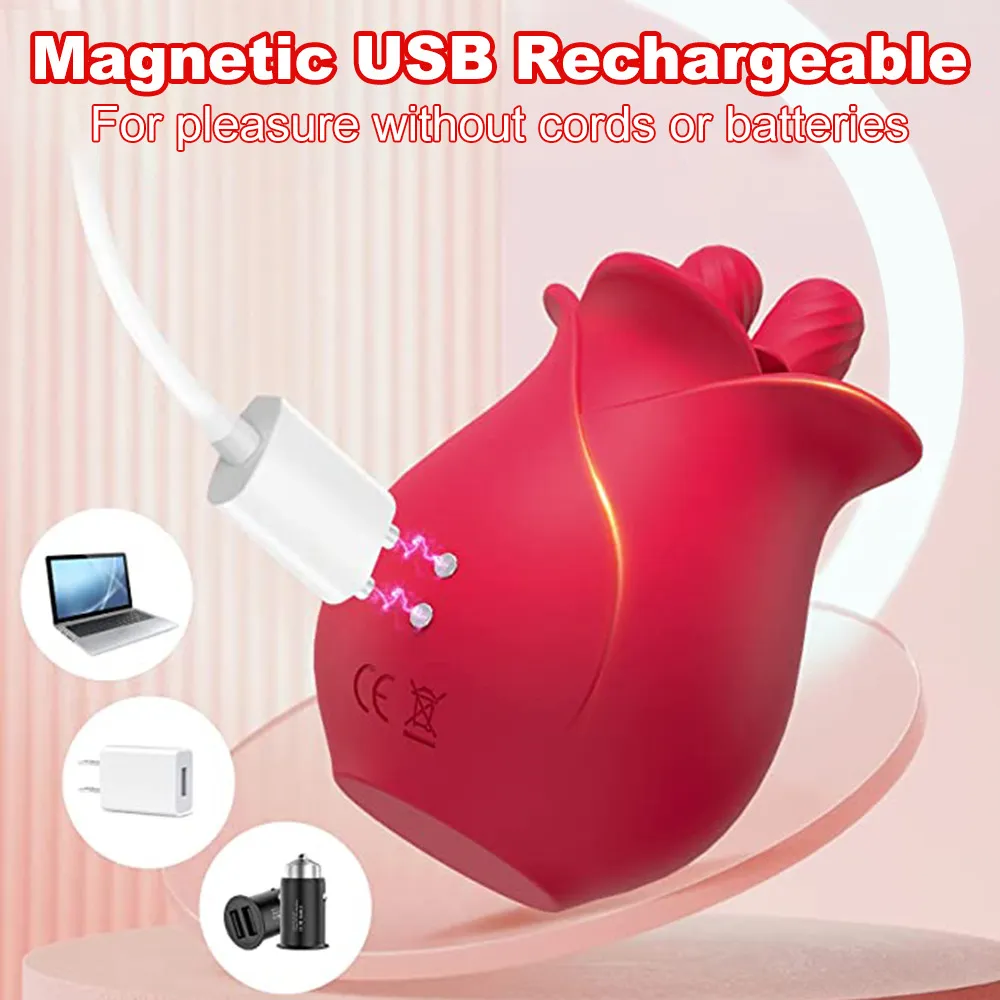 Donne giocattolo rosa con vibratore che lecca la lingua Stimolatore del clitoride femminile SexToys Articoli per adulti_voghion.com