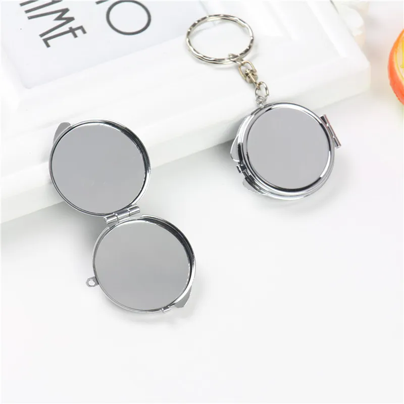 Compact Mirrors GU414 Round Heart Oval Sqaure Shape Double Sides Cosmetic Mirror Metal Folding Keychain Makeup Mini Mirror 230818