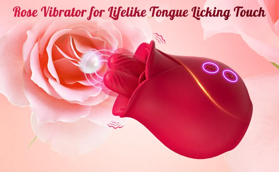 Donne giocattolo rosa con vibratore che lecca la lingua Stimolatore del clitoride femminile SexToys Articoli per adulti_voghion.com