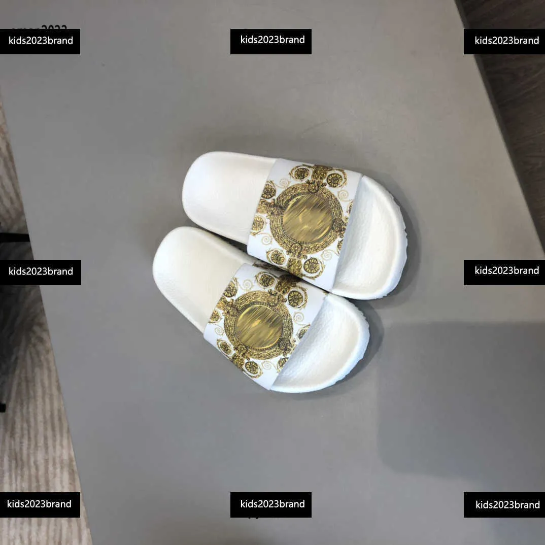 Детские сандалии золотые печать для девочек-тапочки детская модная обувь летняя детская упаковка коробка размером 26-35 #multiple продукт