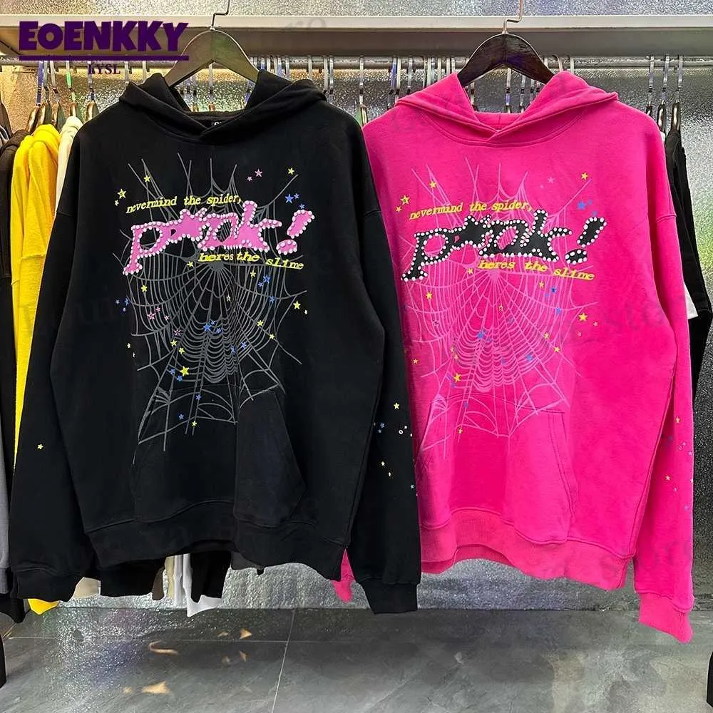 555555 Bluza Mężczyźni kobiety Amerykański Hiph Hop HARAJUKU Y2K Bluza Tracksuit Spider Druku