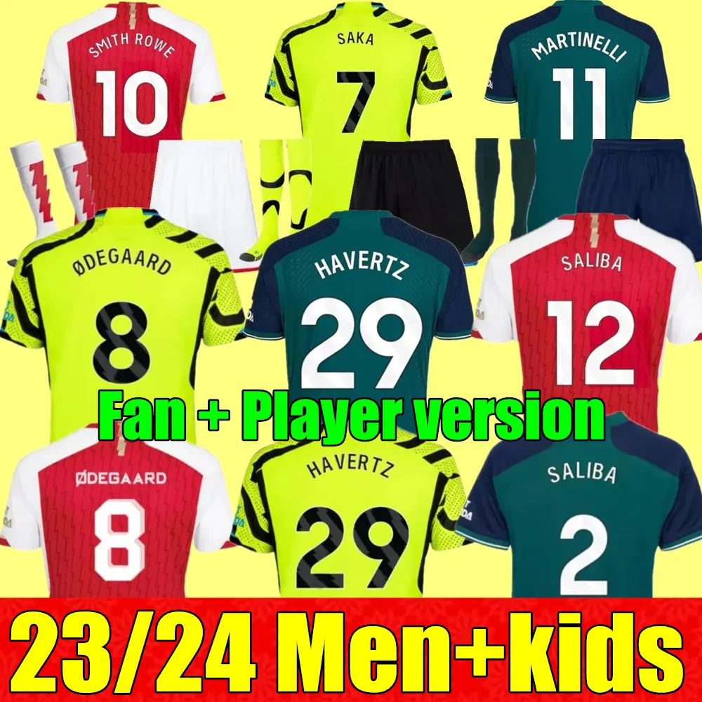 NOWOŚĆ 23 24 24 SAMH SAKA SOCCER JERSEYS FANS GRAW MARTINELLI 2023 2024 SHIRT FALTALN MEN KIT KIT ODEGAARD ​​NKETIAH ARS G.jesus Fabio Arsenals Zinchenko Jorginho