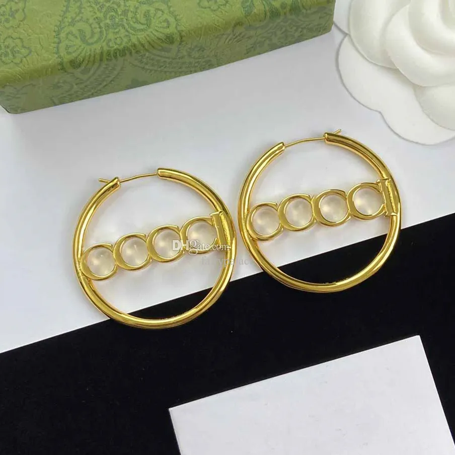 Brincos de luxo Brincos de argola Brincos de designer Brincos de garanhão Earing dourado Big Circle Classic Acessórios Jóias de designer para notar o presente do dia dos namorados