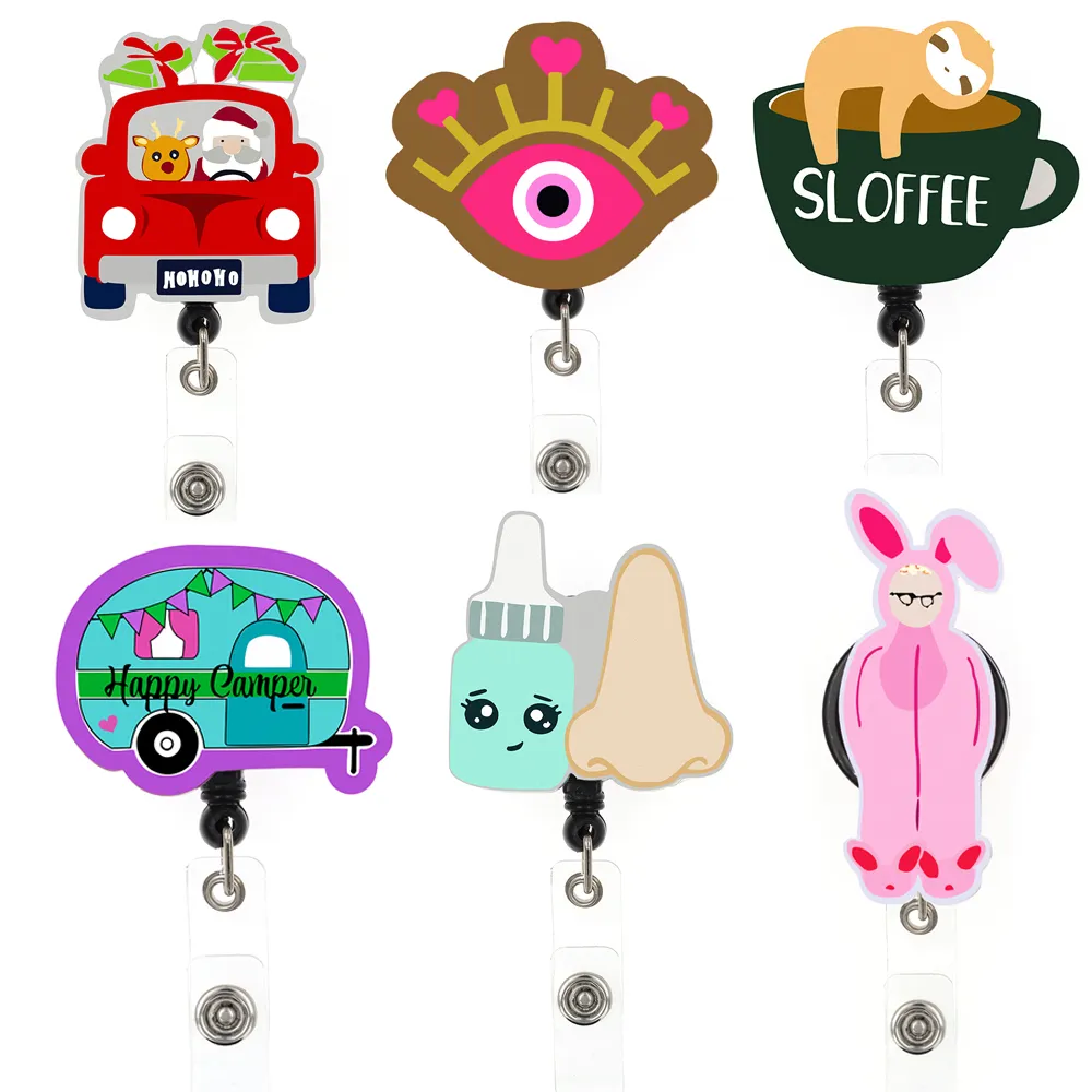 5 Pz/Lotto Portachiavi Moda Forniture Ufficio Badge Reel Sloffee