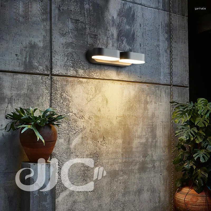 Vägglampa jjc led utomhusjusterbar modern veranda yttre ljus trädgård villa aluminium fexibleable sconces