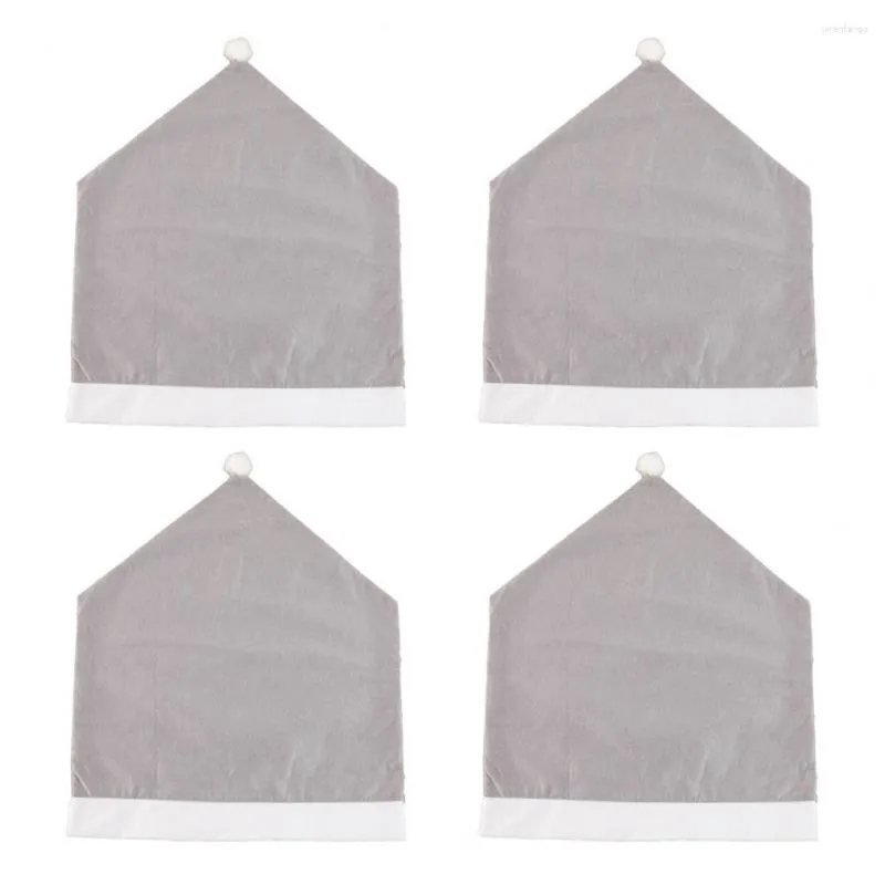 Chair Covers Non dirty Cover Festive Christmas Solid Color Comfort Santa Claus Hat Snowflake Xmas Decorations Back