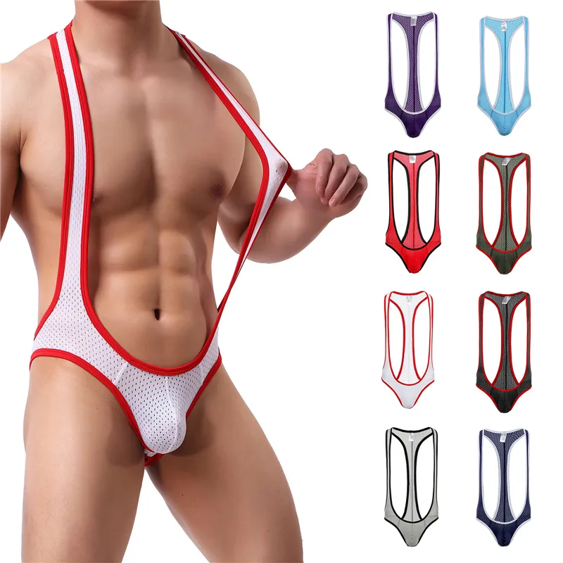 Sexy Set Hommes Sexy Lingerie Body Split Tentation Creux Décoration Color Block Vêtements D'été Trou Dans Le Dos Vêtements D'été 230818