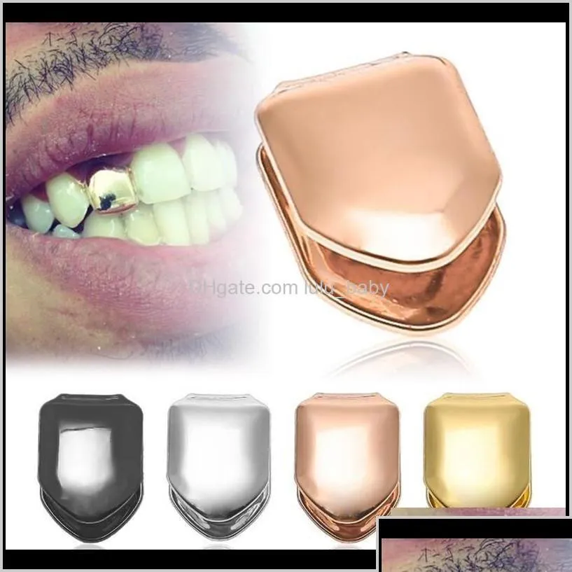 Grills dental Grillz Brace BRACES ÚNICOS METAL DOL GOLD SIER DO TOPO INFERIOR DE DERAÇÕES HIPHOP Caps Jóias para homens para homens Moda Ztlt5 dhyf9