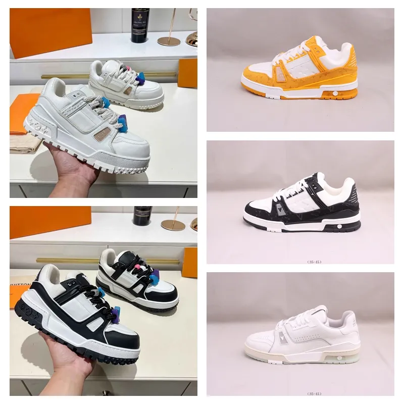 Treinador de designer Maxi Sneaker Casual Shoes Homens Man Brand Plataforma Retro Sapatos de Couro Vintage Up Itália Tamanho US5-11