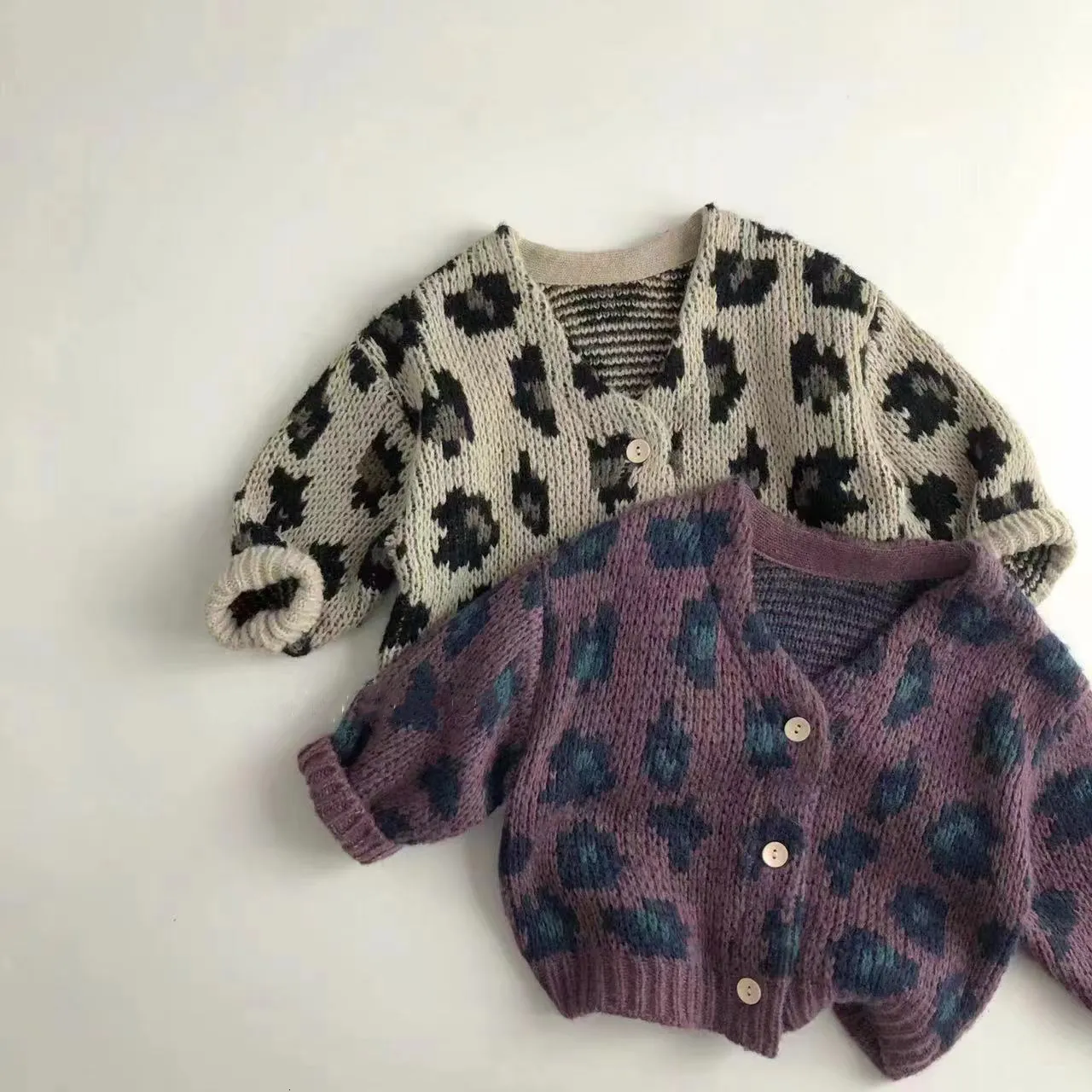 Pullover Milancel Autumn Kids Clothes Leopard Girls Sweaters Fashion Knit Cardigans pojkar tröja 230818