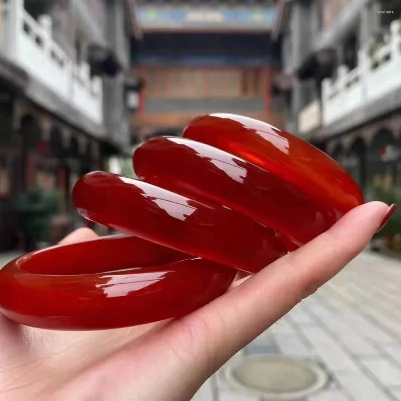 Bangle Natural 7A Chalcedony Real Jade Red Bracelets Women Jewelry Jadeite Bangles Bracelet For Gift