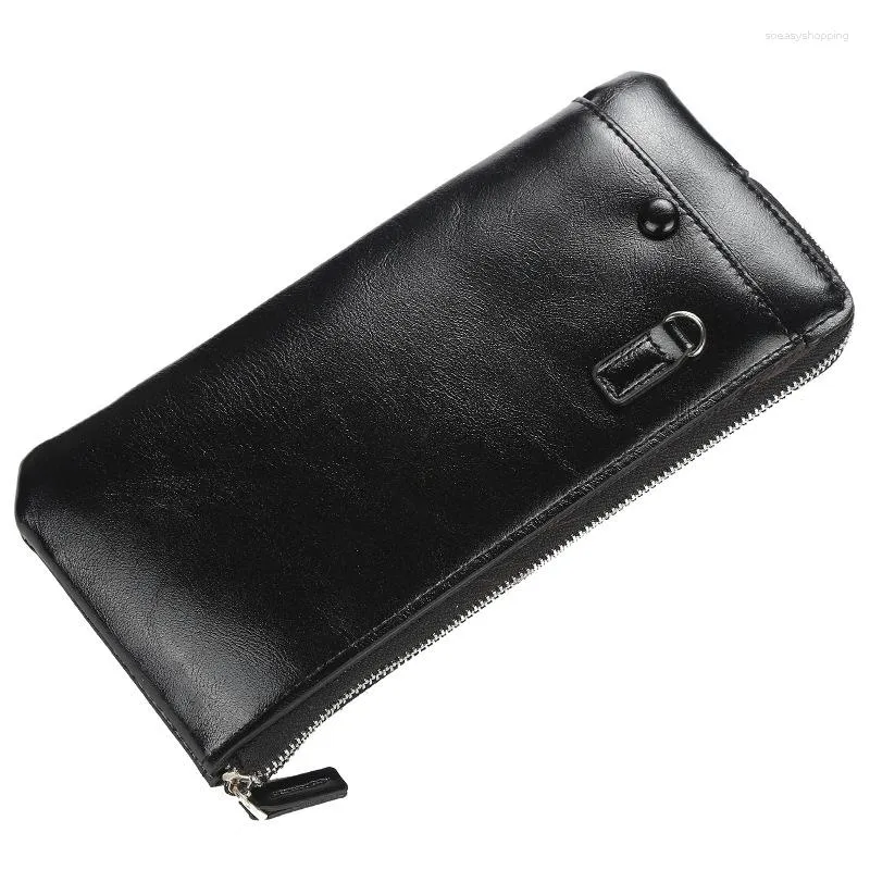 Portefeuilles DIKEDAKU Baellerry Hommes Long Portefeuille Multifonction Ultra-mince Fermeture Éclair Mobile Téléphone Sac Version Coréenne Du Commerce Extérieur Sac À Main