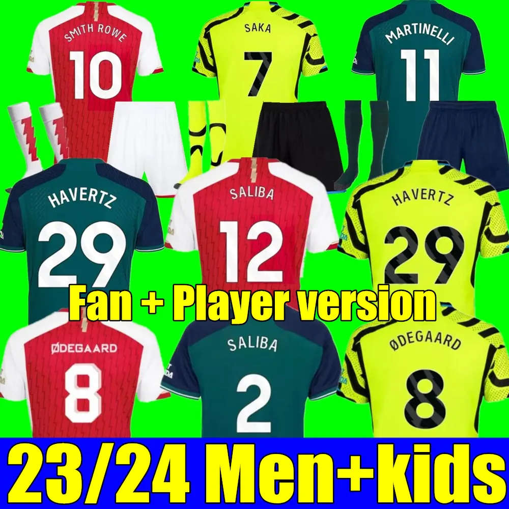 Ny 23 24 Smith Saka Soccer Jerseys fans spelare Martinelli 2023 2024 Fotbollskjorta män barn kit pojkar odegaard nketiah g.jesus fabio arsenals zinchenko jorginho