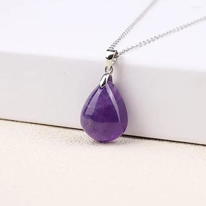 Charms Natural Amethyst Teardrop Pendants Water Drop Shape Chakra Gemstone Healing Crystal Necklace Jewelry Making For Women Girls