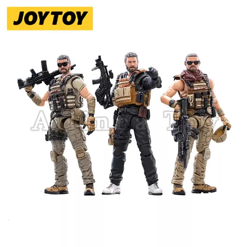 군사 인물 Joytoy 1/18 액션 그림 3PCS/세트 하드 코어 용병 트리오 애니메이션 컬렉션 군사 모델 230818