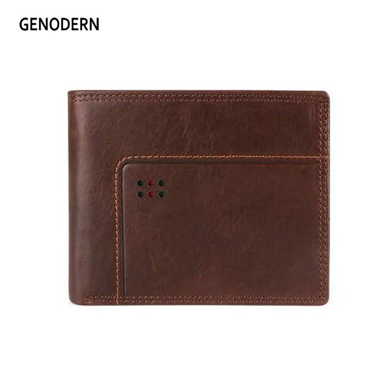 Borse GenOdern New RFID Bifold Men Wallets Business Male Pulse con supporto per cartoncino tascabile per cartoncino