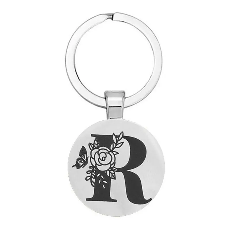 Keychains Bedanyards Novo Chave de Chaves Creative Masculino e Feminino Letter Boy Inicial A B C D Jóias pendentes de vidro Pingente Droga Drop Drop Smtu0