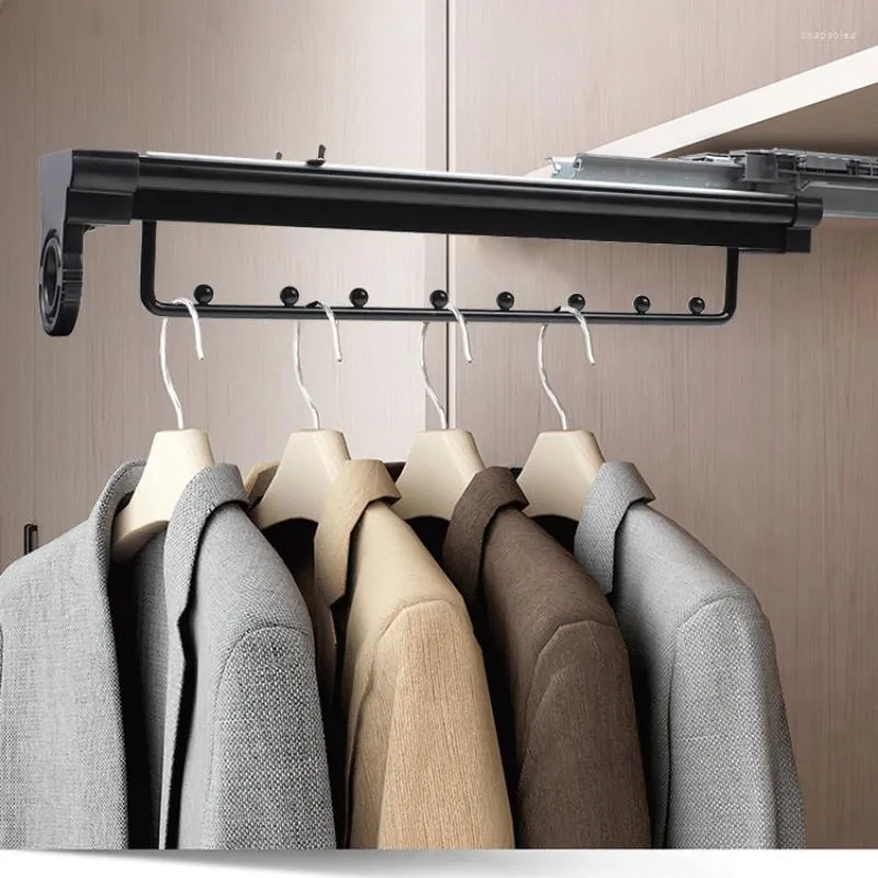 Cintres Riel Retractil Armario Penderie Vêtements Rail Top Intall Rétractable Rack Push-pull Quincaillerie Accessoires