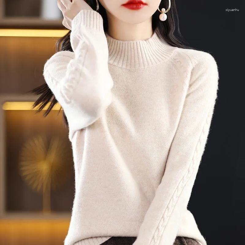 2023 Autumn Winter Womens Pure Woolen Cashmere Sweater Women Long